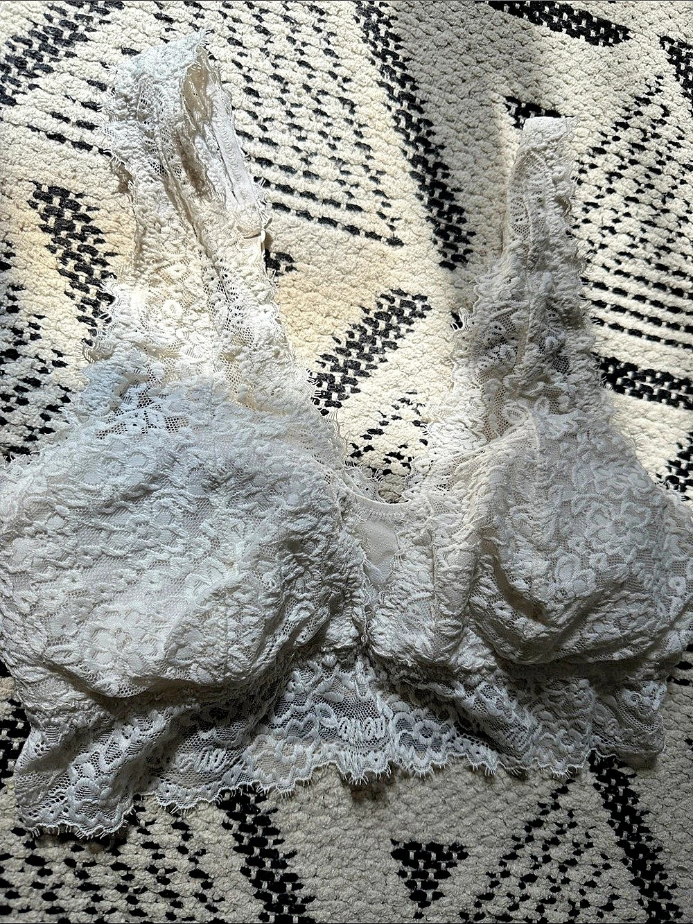 Aerie Lace Longline Bralette White Lace Bra